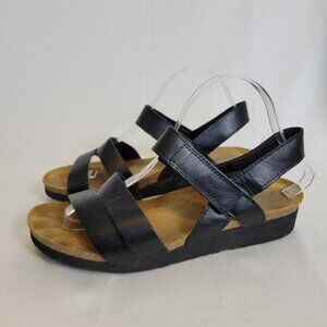 Naot Krista Sandals Black Sling Back Adjustable Leather Strap Women's Size 10/41